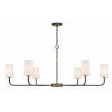 Niles Linear Chandelier 54'' Black Forged + Modern Gold