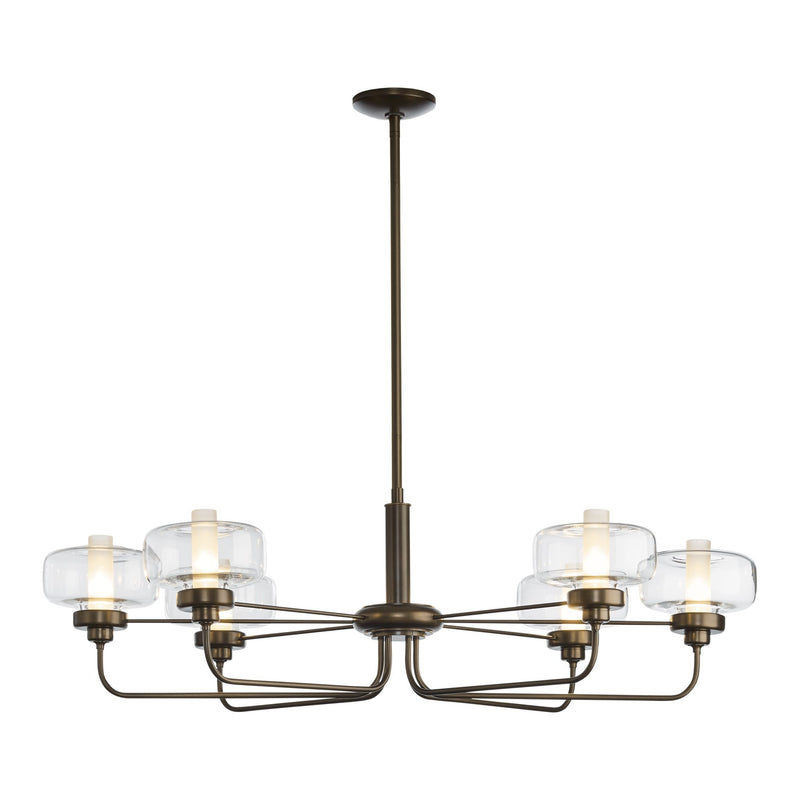 Nola Pendant, shown in Bronze, Frosted Glass, by Hubbardton Forge