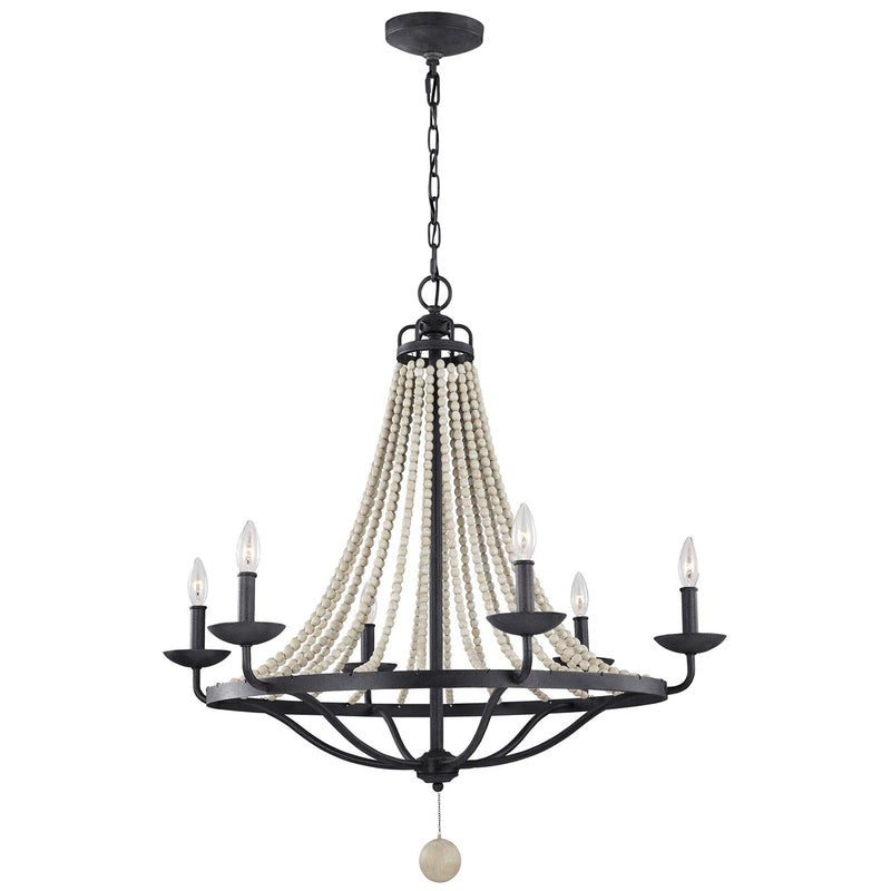 Nori Chandelier — 32 1/2", Dark Weathered Zinc / Driftwood Grey