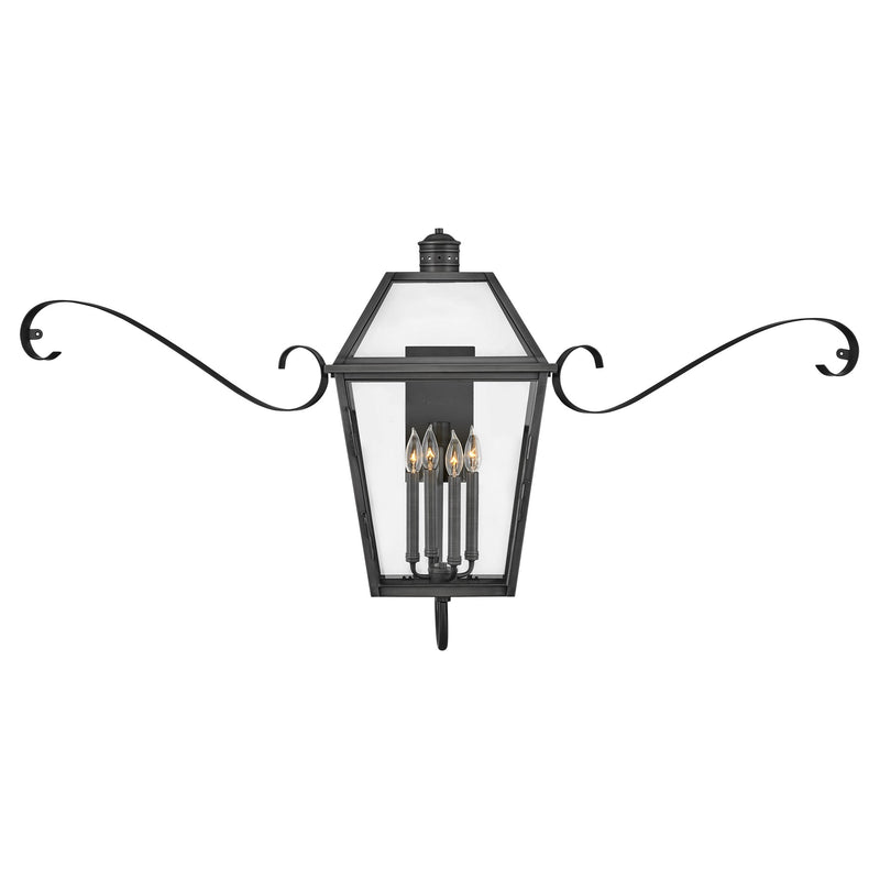 Nouvelle Wall Mount Lantern - Blackened Brass - by Hinkley