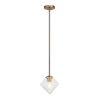 Novo Bell Mini Pendant Aged Gold Brass Clear