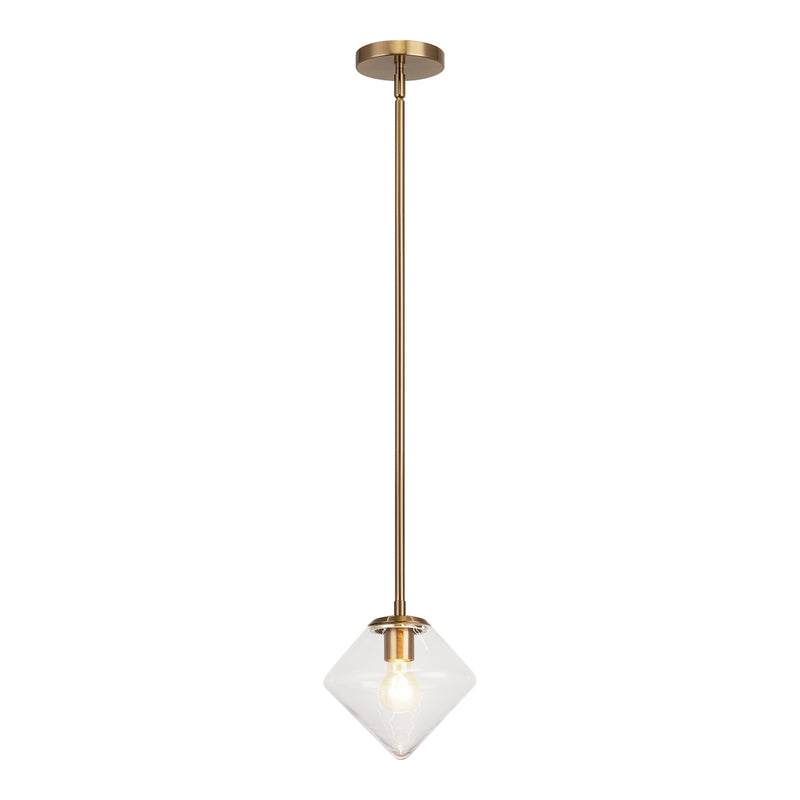 Novo Bell Mini Pendant Aged Gold Brass Clear