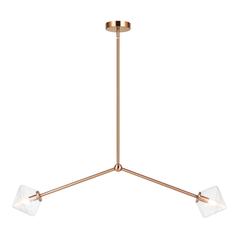 Novo Bell Pendant 2 Light Aged Gold Brass Clear