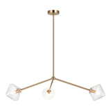 Novo Bell Pendant 3 Light Aged Gold Brass Clear