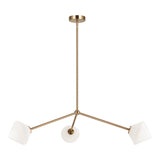 Novo Bell Pendant 3 Light Aged Gold Brass Opal