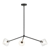 Novo Bell Pendant 3 Light Black Clear