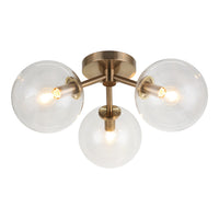 Novo Ceiling Mount Aged Gold Brass Clear