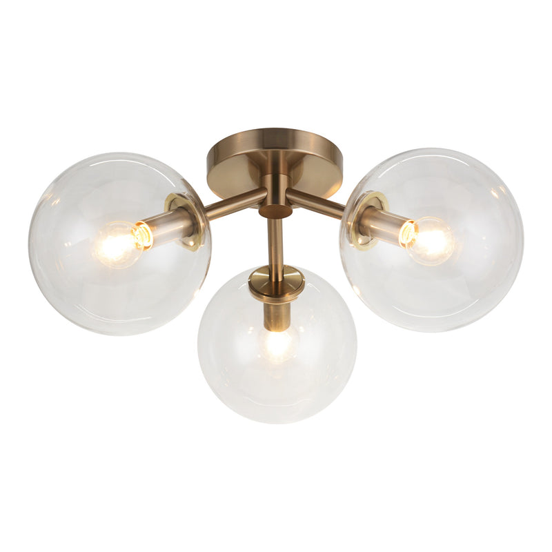 Novo Ceiling Mount Aged Gold Brass Clear