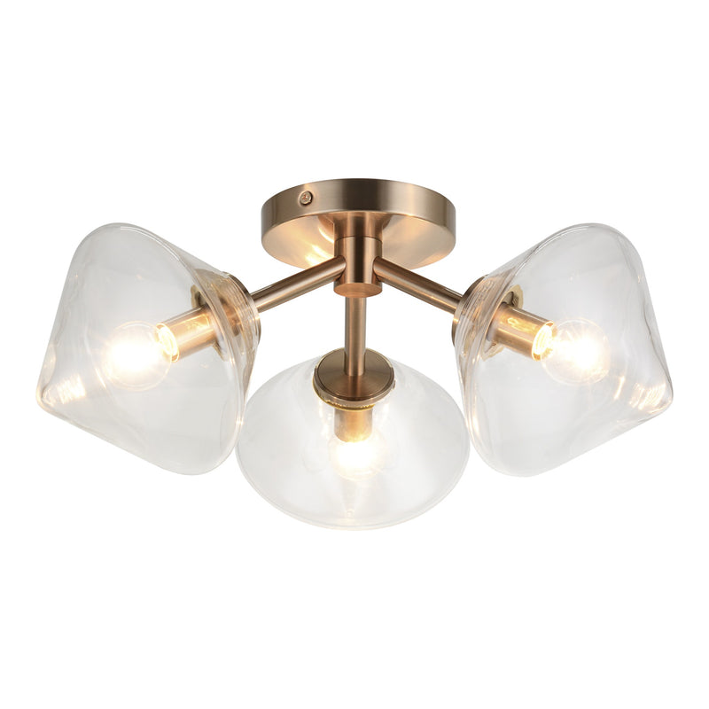 Novo Ceiling Mount Aged Gold Brass Clear