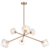 Novo Chandelier Aged Gold Brass Clear Glass By Matteo