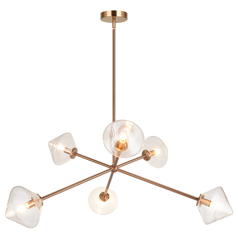 Novo Chandelier Aged Gold Brass Clear Glass By Matteo