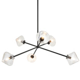 Novo Chandelier Black Clear Glass By Matteo - Front View