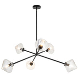 Novo Chandelier Black Clear Glass By Matteo