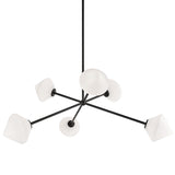 Novo Chandelier Black Opal Glass By Matteo - Front View