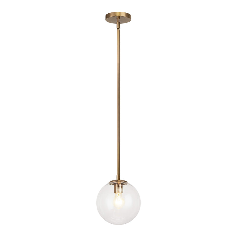 Novo Globe Mini Pendant Aged Gold Brass Clear