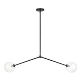 Novo Globe Pendant 2 Light Black Clear
