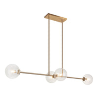 Novo Linear Pendant Aged Gold Brass Clear