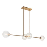Novo Linear Pendant Aged Gold Brass Clear