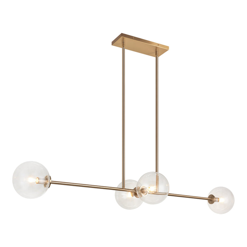 Novo Linear Pendant Aged Gold Brass Clear