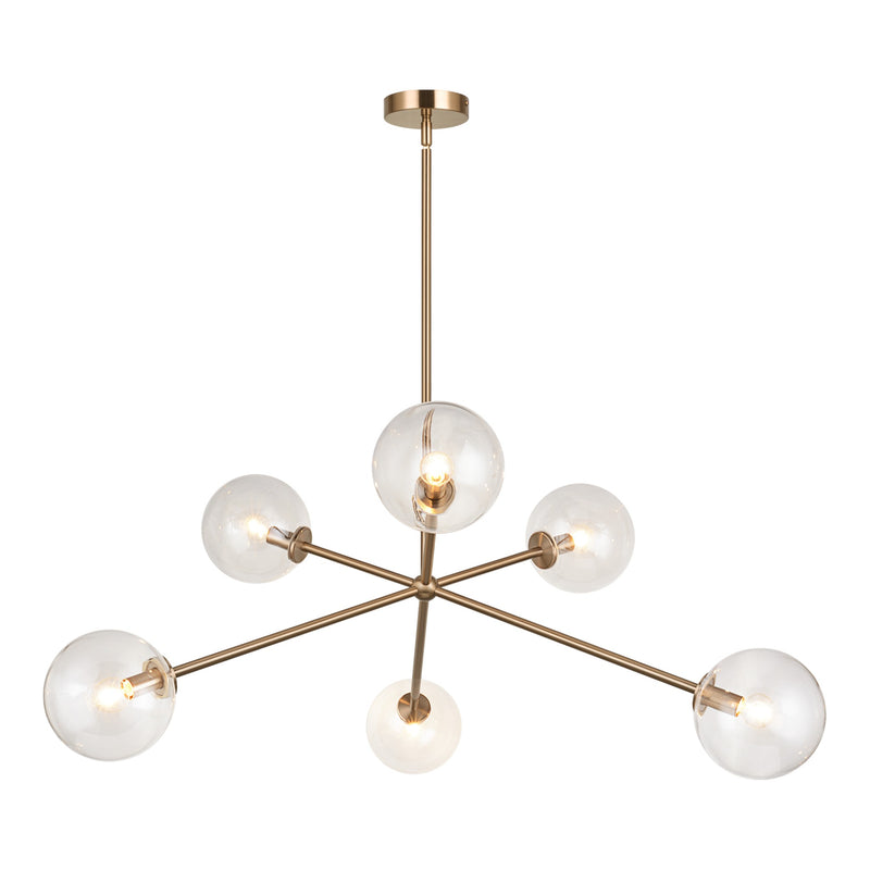 Novo Sputnik Chandelier Aged Gold Brass Clear