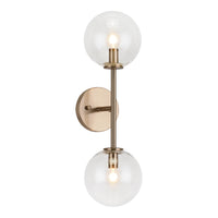 Novo Wall Sconce Aged Gold Brass Clear