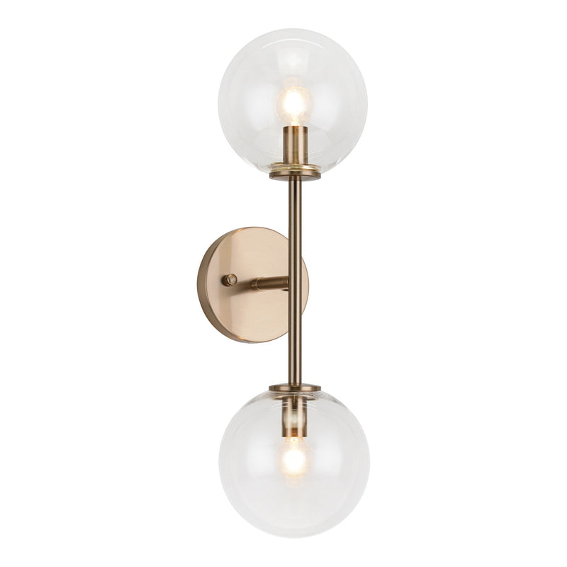 Novo Wall Sconce Aged Gold Brass Clear