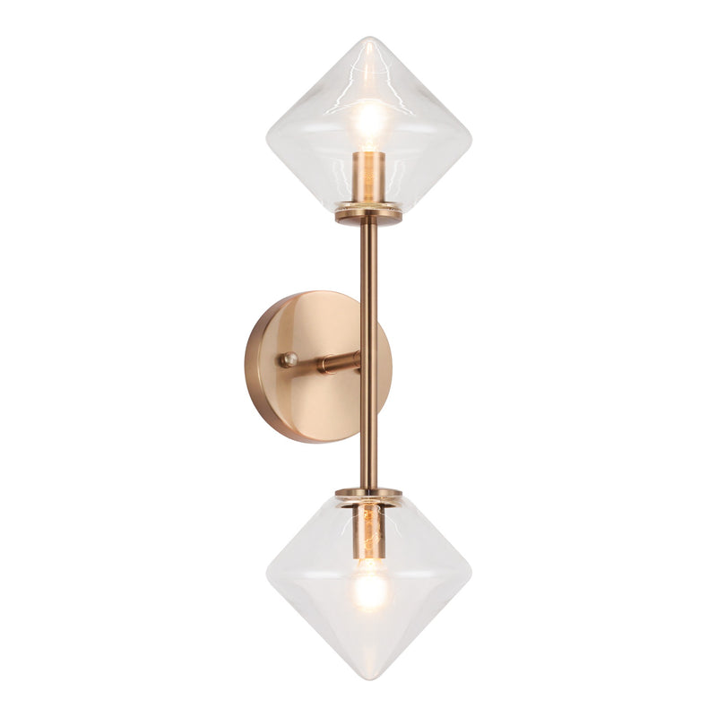 Novo Wall Sconce Aged Gold Brass Clear