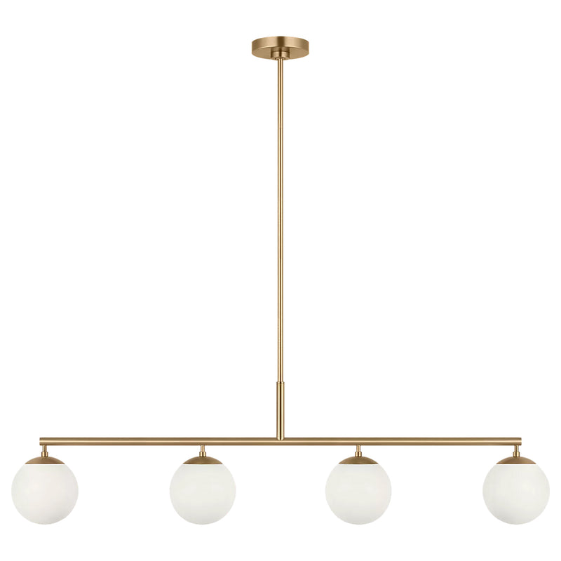 Nube 4 Light Linear Chandelier Satin Brass By Generation Lighting Main View 1