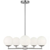Nube Five Light Chandelier Brushed Nickel By Generation Lighting - Front View1