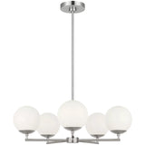 Nube Five Light Chandelier Brushed Nickel By Generation Lighting - Front View3