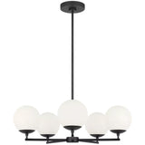 Nube Five Light Chandelier Midnight Black By Generation Lighting - Front View2