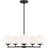 Nube Five Light Chandelier Midnight Black By Generation Lighting - Front View3