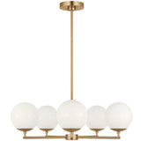 Nube Five Light Chandelier Satin Brass By Generation Lighting - Front View2
