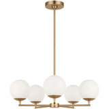 Nube Five Light Chandelier Satin Brass By Generation Lighting - Front View3