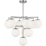 Nube Ten Light Chandelier Brushed Nickel By Generation Lighting - Front View1