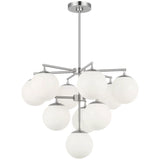 Nube Ten Light Chandelier Brushed Nickel By Generation Lighting - Front View2