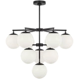 Nube Ten Light Chandelier Midnight Black By Generation Lighting - Front View1