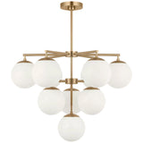 Nube Ten Light Chandelier Satin Brass By Generation Lighting - Front View1