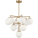 Nube Ten Light Chandelier Satin Brass By Generation Lighting - Front View2