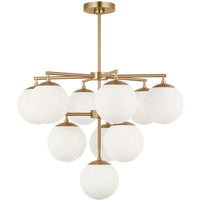Nube Ten Light Chandelier Satin Brass By Generation Lighting