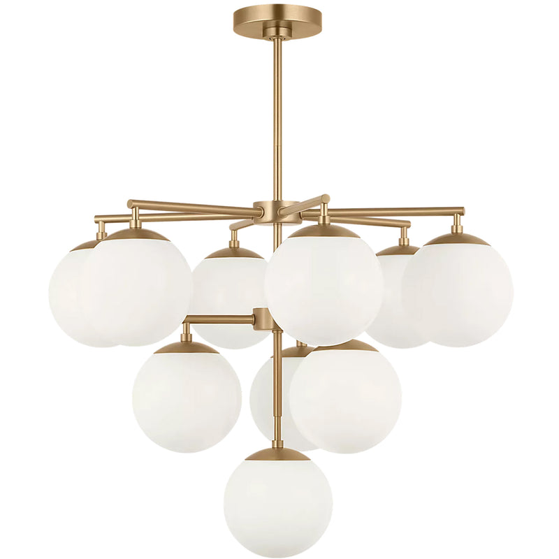 Nube Ten Light Chandelier Satin Brass By Generation Lighting