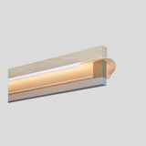 Nubis Linear Pendant by Cerno, white washed oak and white metal reflector detail