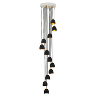 Nula Large Multi Tier Pendant - Shell Black - by Hinkley