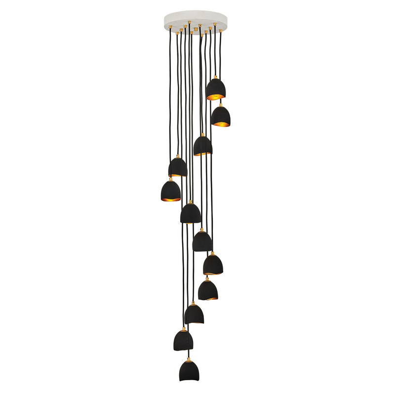 Nula Large Multi Tier Pendant - Shell Black - by Hinkley