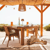 Okinawa Rechargeable Pendant Light - over a beach terrace table