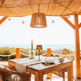 Okinawa Rechargeable Pendant Light - over an outdoor dining table
