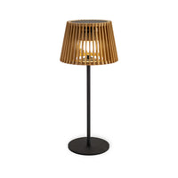 Okinawa Solar Table Lamp - Natural Bamboo, front view