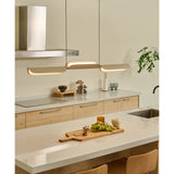Oatmeal Flo PL3 Linear Suspension by Seed Design in Kitchen