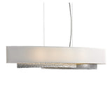 Oceanus Linear Suspension, shown in Sterling, Natural Anna Shade, by Hubbardton Forge