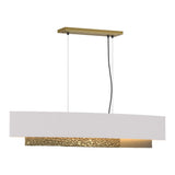 Oceanus Linear Suspension in Modern Brass, Flax Shade by Hubbardton Forge